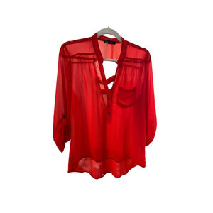 HeartSoul Double V-Neck High/Low Blouse - Size Large (EUC)